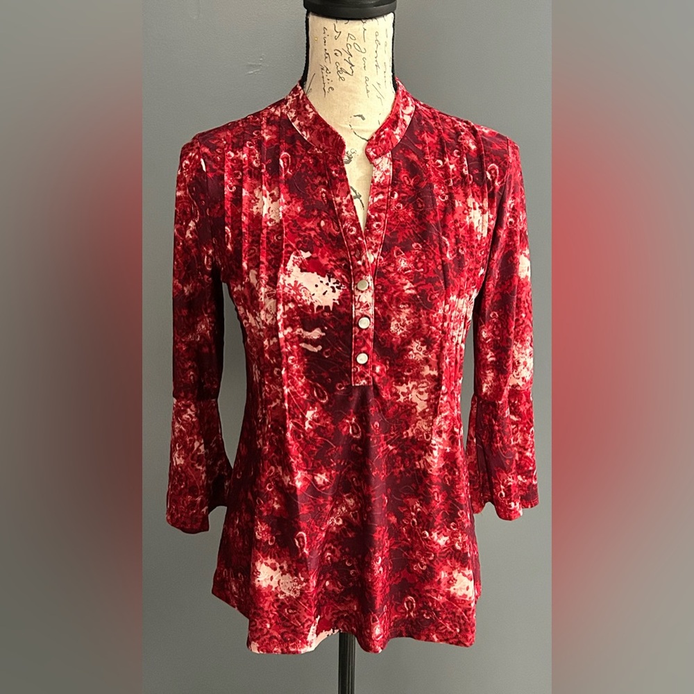 Notations Red Patterned Blouse - image 8